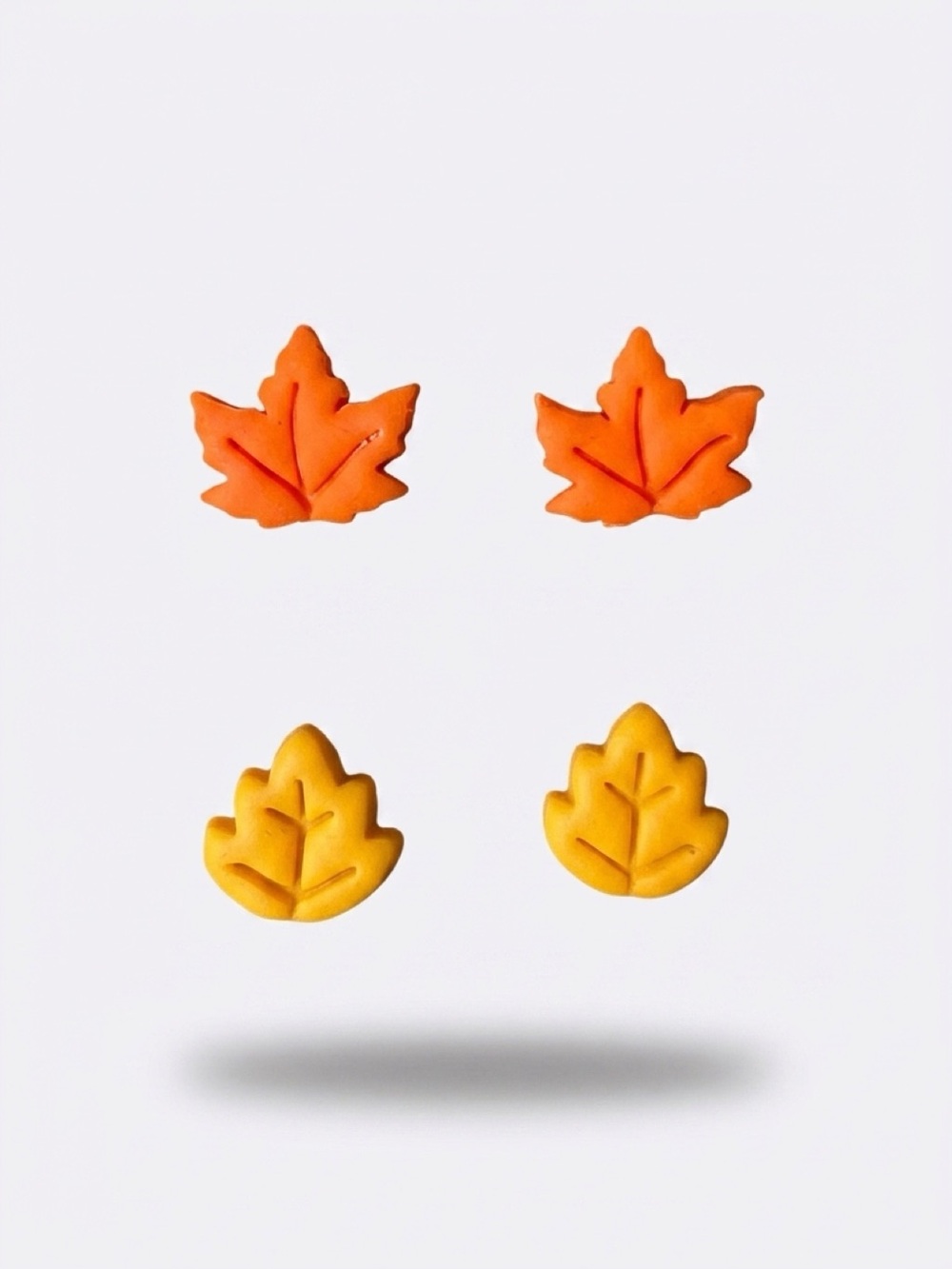 Fall Leaf Polymer Clay Stud Earrings